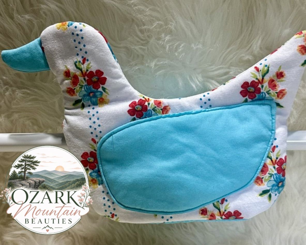 Floral duck oven mitt
