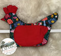 Floral mushroom hanging chicken oven mitt RTS
